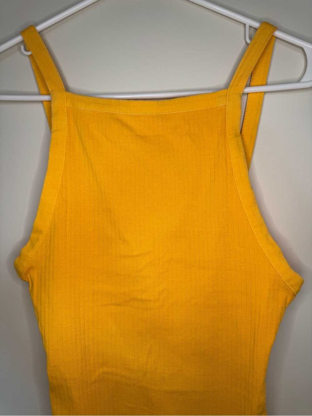 FREE PEOPLE Set Up Ribbed Golden Yellow Tank Top XS - Picture 3 of 10
